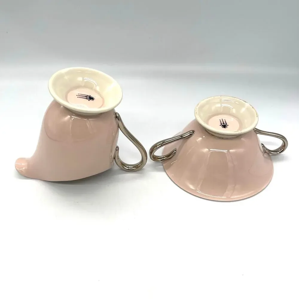 Vintage Colonial Fine China Porcelain Pink & White Cream & Sugar *No Lid
